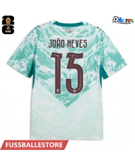 Günstige Portugal Joao Neves #15 Auswärtstrikot WM 2026 Kurzarm